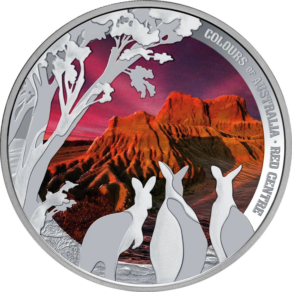 2024 $1 Colours of Australia. Red Centre 1oz Silver Proof Coin