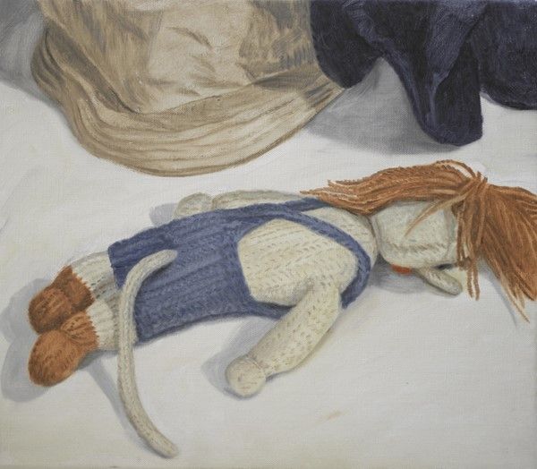 4)	Jacqui Stockdale, Finished, 2006, oil on linen, 35 x 41cm, courtesy of the artist. Featured in The Anxiety Project exhibition, 2024.