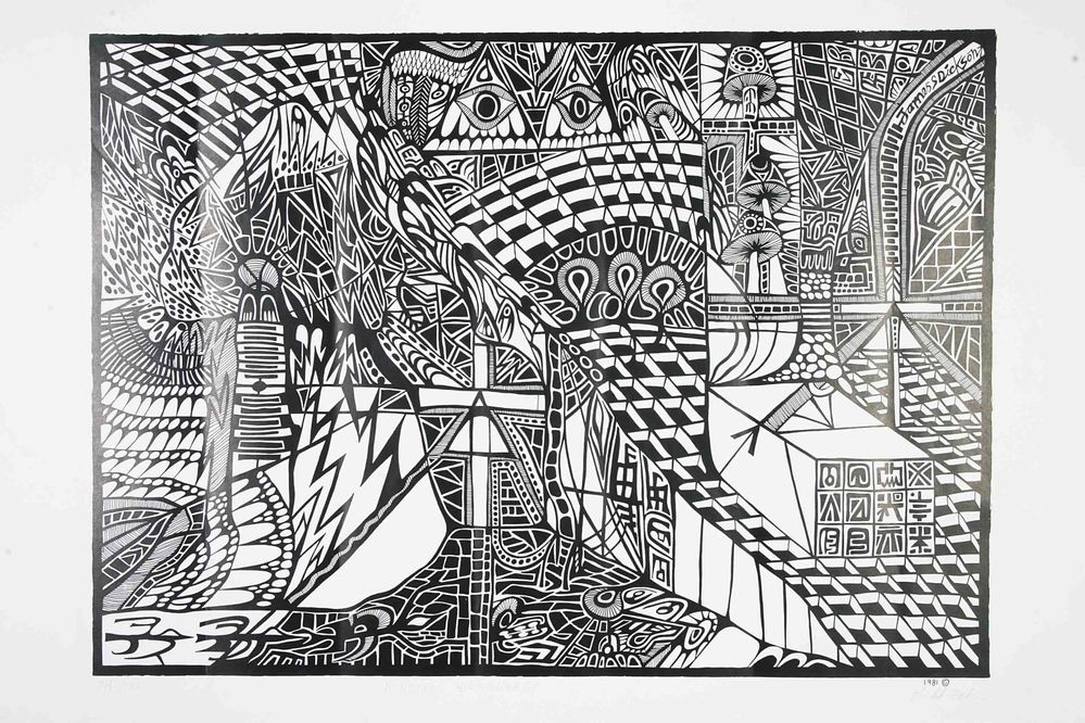 Minerals and Energy, James Dickson, 1980, Ink on Paper, Courtesy of The Dax Centre.