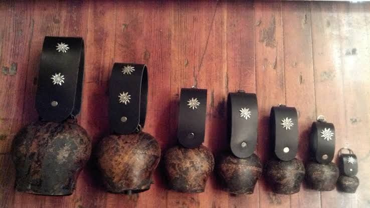 Rustic Swiss cow bells