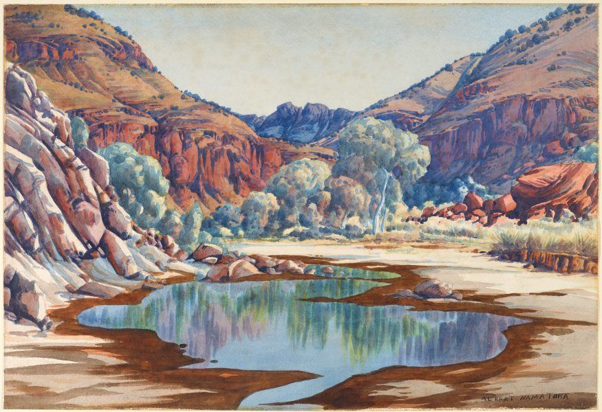 Palm Valley, watercolor, painted 1940s